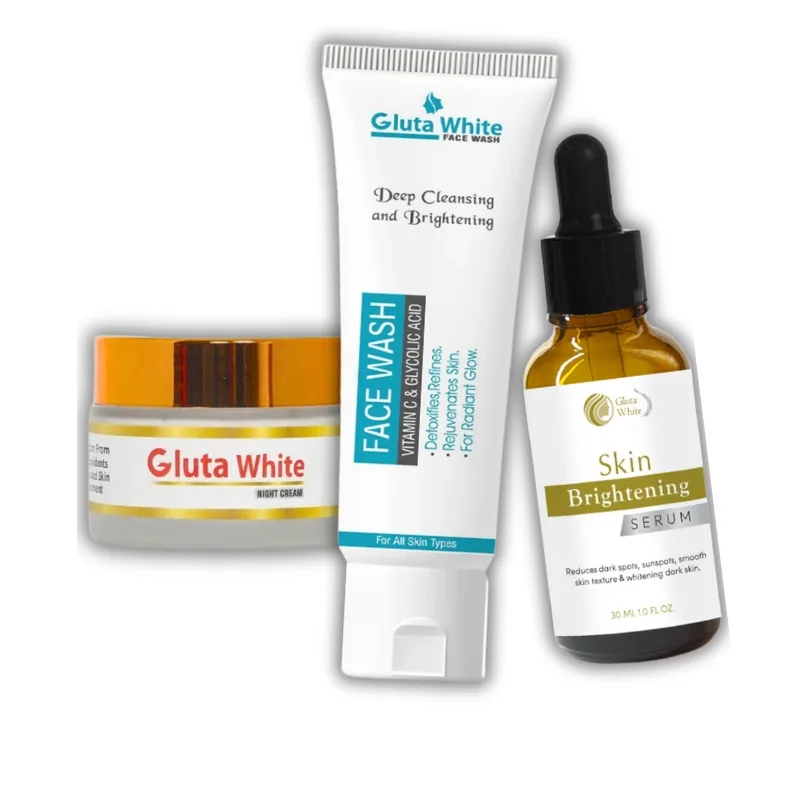 Gluta white Night cream with skin brightening serum and facewash