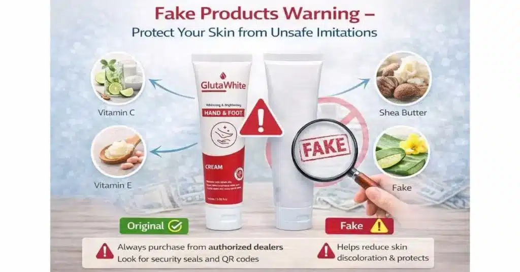 beware of fake gluta white products in Pakistan