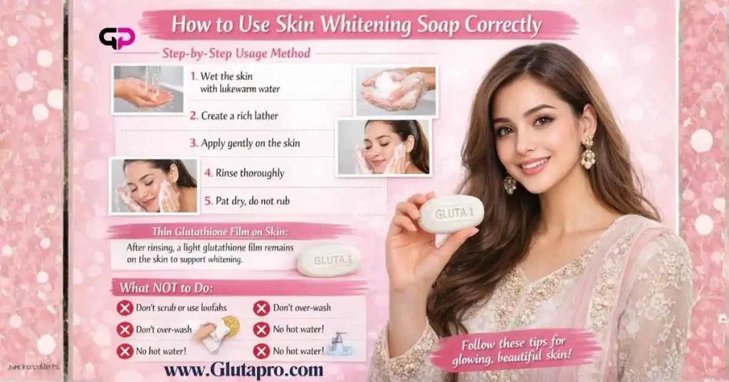 How to use glutaone whitening soap