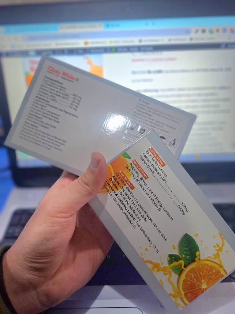 Inhand pictures of gluta white