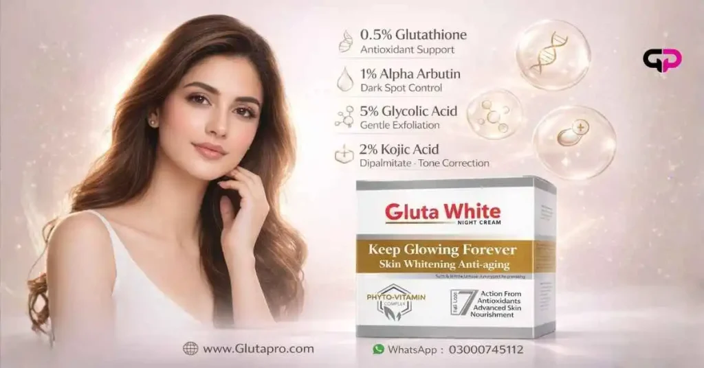 Gluta White Medicated Skin Whitening Night Cream