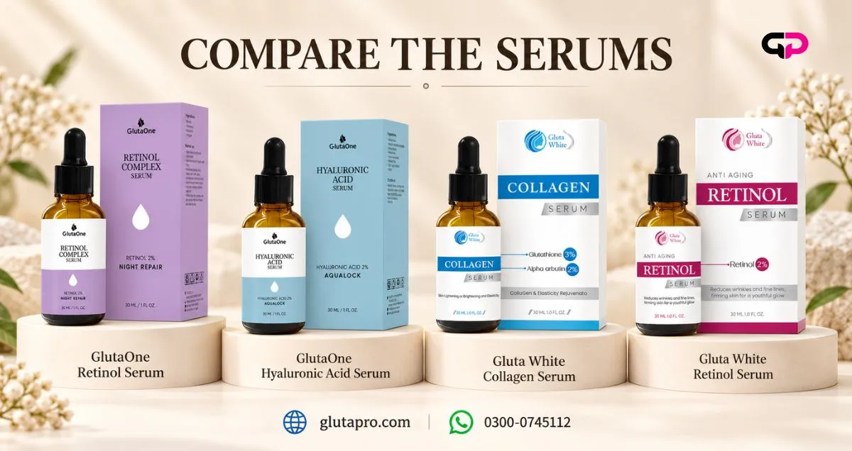 Anti aging serum product comparison in Pakistan
