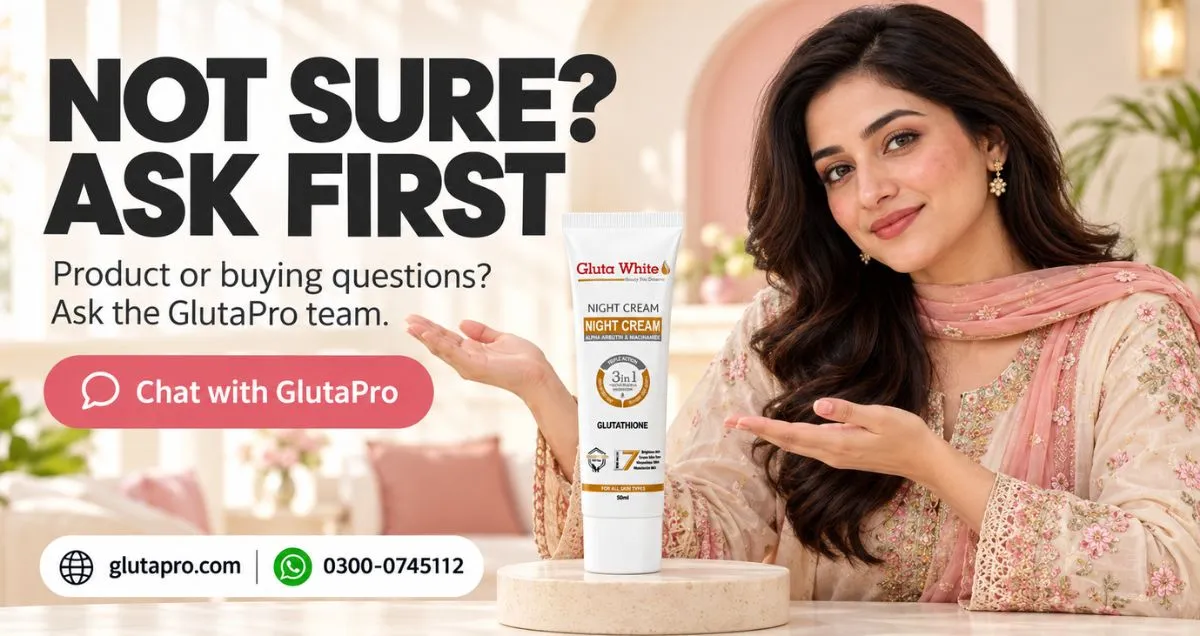 Ask GlutaPro for product guidance on WhatsApp - Official Seller of Gluta White Products in Pakistan