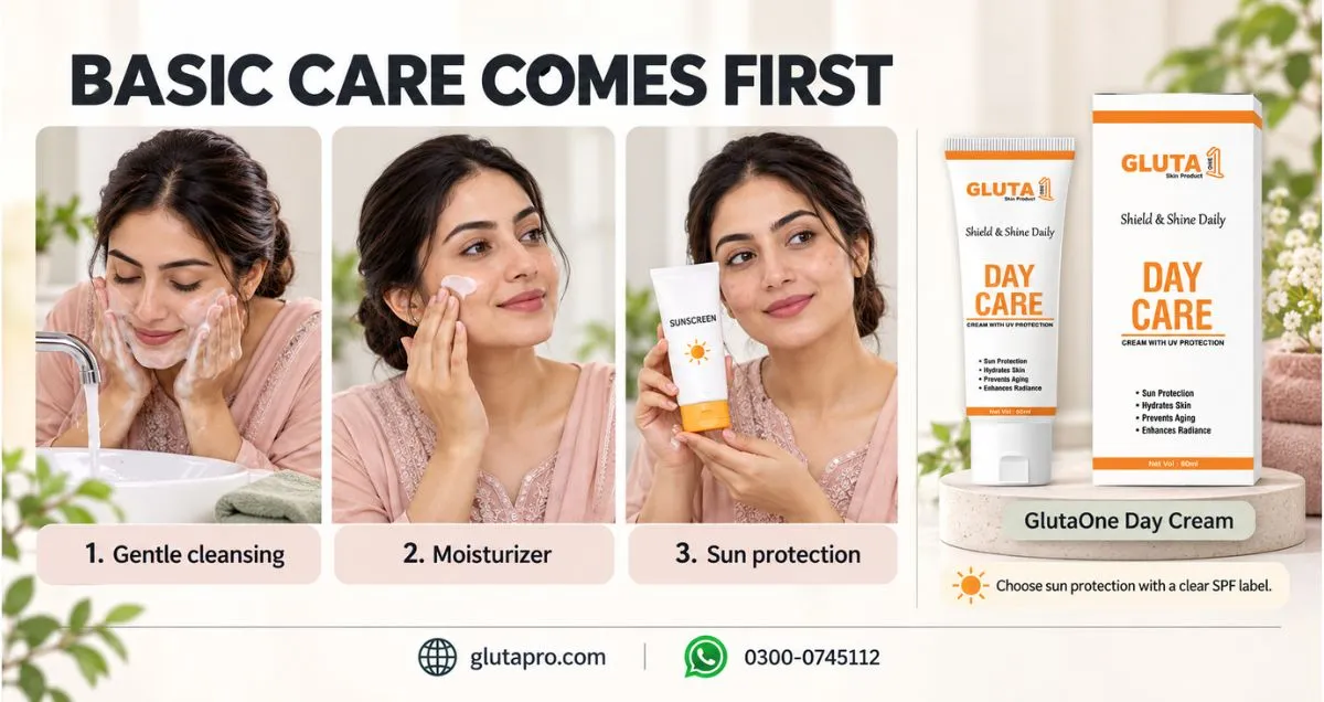 Basic care for melasma gentle cleansing, moisturizer and sun protection