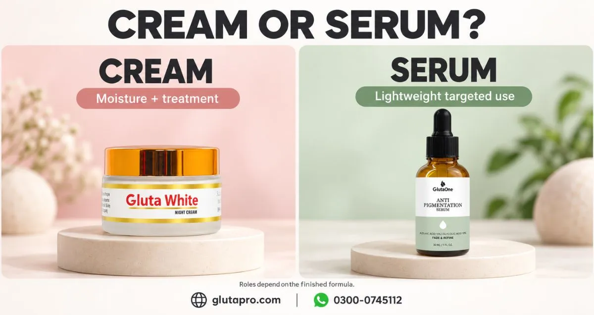 Cream and serum formats compared for pigmentation care