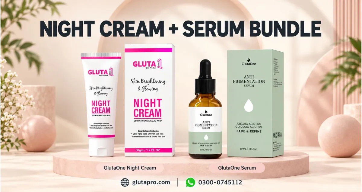 GlutaOne Night Cream and Serum bundle