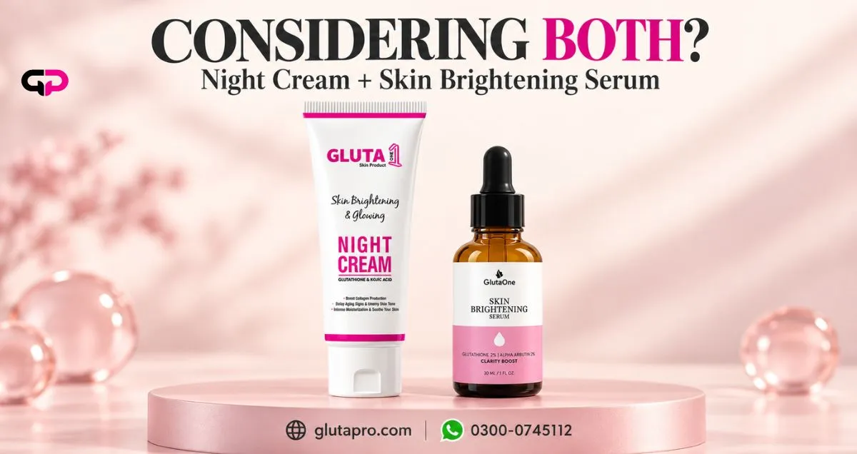 GlutaOne Night Cream and Skin Brightening Serum bundle