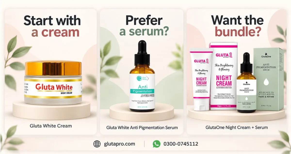 Pigmentation cream, serum and bundle buying options