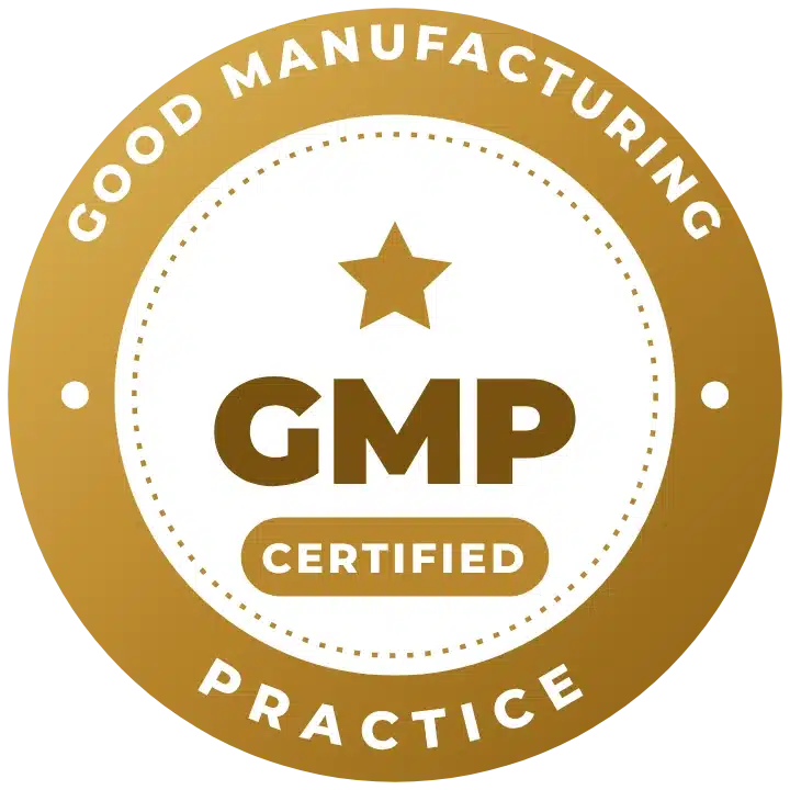 GMP certified good manufacturing practice badge