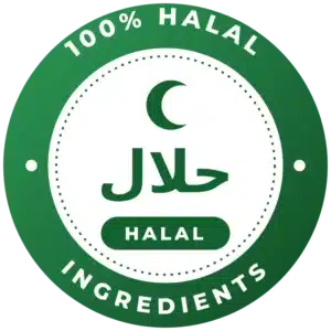100% Halal ingredients badge