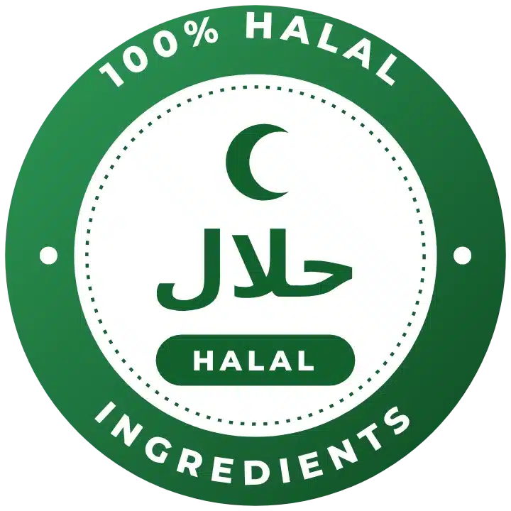 100% Halal ingredients badge