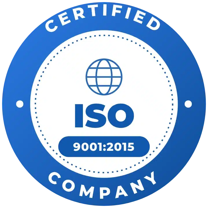 ISO 9001:2015 certified company badge